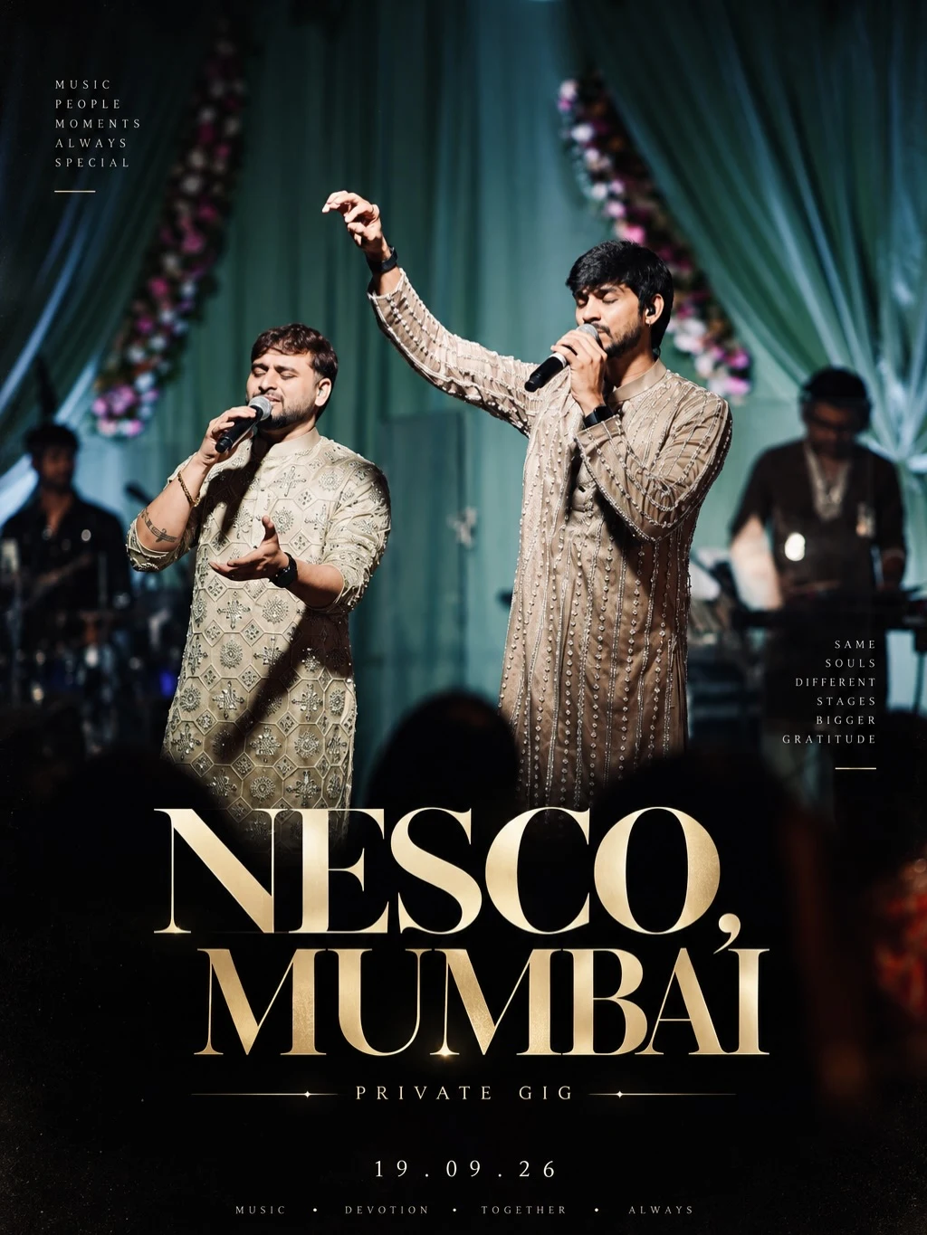 RSJ NESCO Mumbai private gig artwork featuring the two lead vocalists